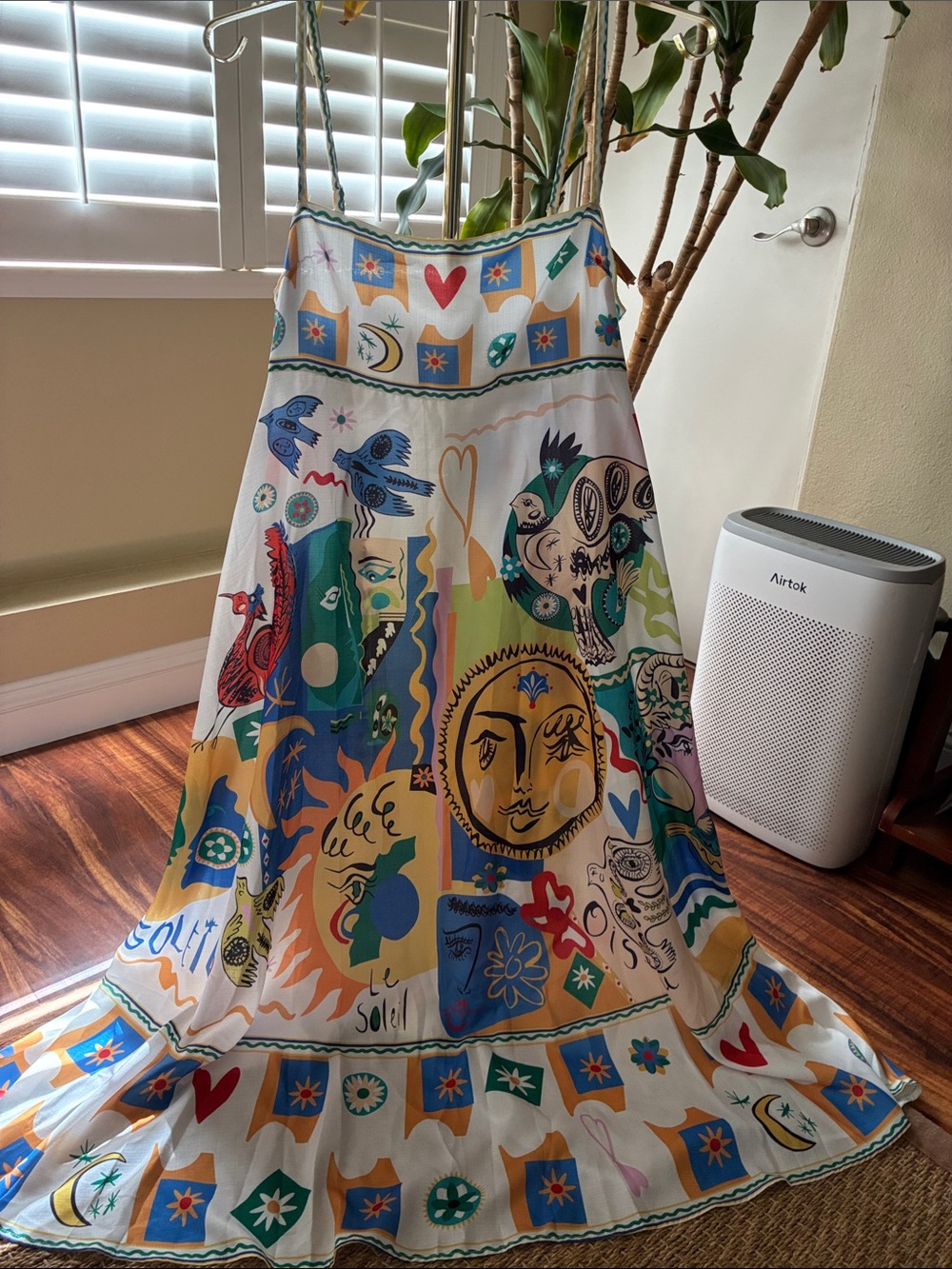 Amazon Women's Multicolor Sun & Folk Maxi Dress